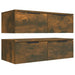 Dulapuri perete 2 buc. stejar afumat 68x30x20 cm lemn prelucrat - WALTI WALTI