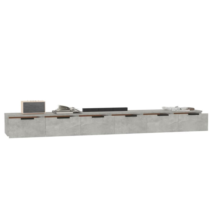 Dulapuri perete, 2 buc., gri beton 102x30x20 cm, lemn prelucrat - WALTI WALTI