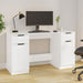 Birou cu dulap lateral, alb, lemn prelucrat - WALTI WALTI