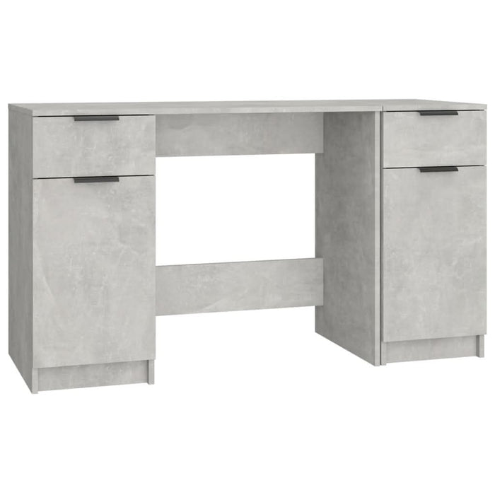 Birou cu dulap lateral, gri beton, lemn prelucrat - WALTI WALTI