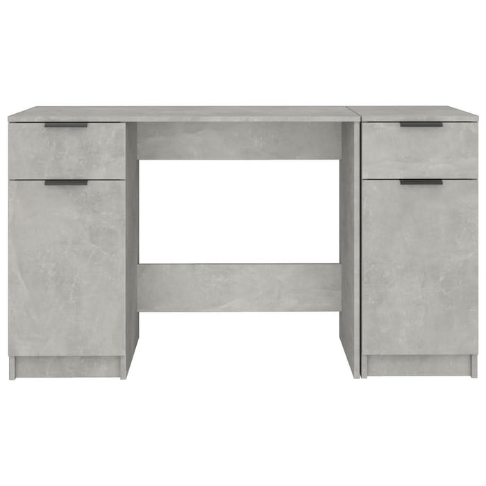 Birou cu dulap lateral, gri beton, lemn prelucrat - WALTI WALTI