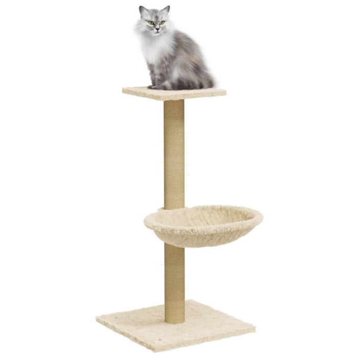 Ansamblu de pisici cu stâlp din funie de sisal, crem, 74 cm - WALTI WALTI