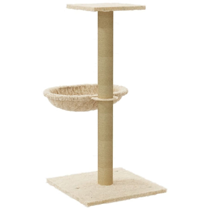 Ansamblu de pisici cu stâlp din funie de sisal, crem, 74 cm - WALTI WALTI