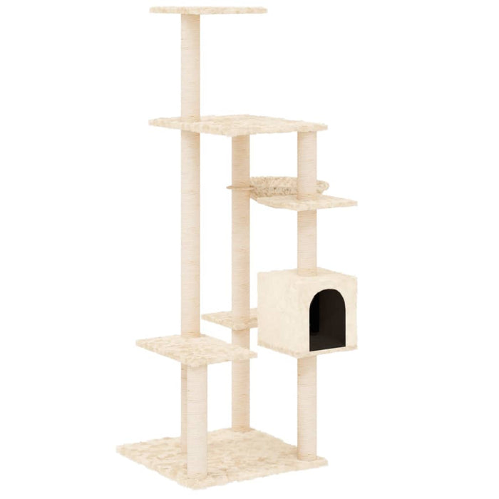 Ansamblu de pisici cu stâlpi din funie de sisal, crem, 142 cm - WALTI WALTI
