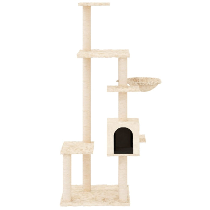 Ansamblu de pisici cu stâlpi din funie de sisal, crem, 142 cm - WALTI WALTI
