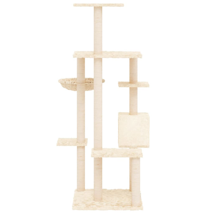 Ansamblu de pisici cu stâlpi din funie de sisal, crem, 142 cm - WALTI WALTI