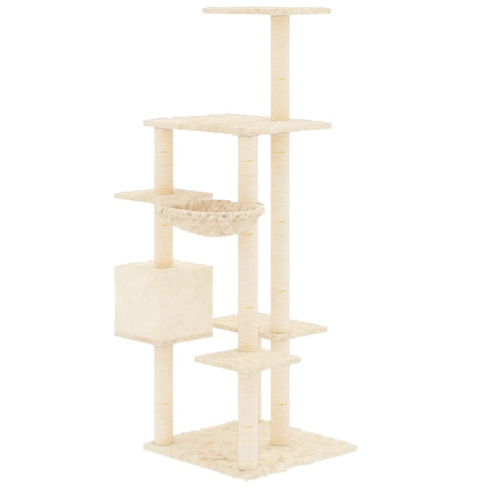Ansamblu de pisici cu stâlpi din funie de sisal, crem, 142 cm - WALTI WALTI