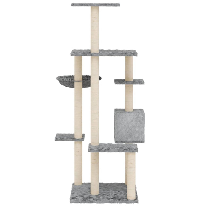 Ansamblu pisici cu stâlpi din funie sisal, gri deschis, 142 cm WALTI