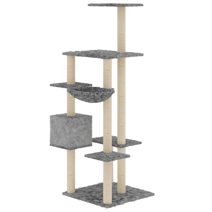 Ansamblu pisici cu stâlpi din funie sisal, gri deschis, 142 cm WALTI