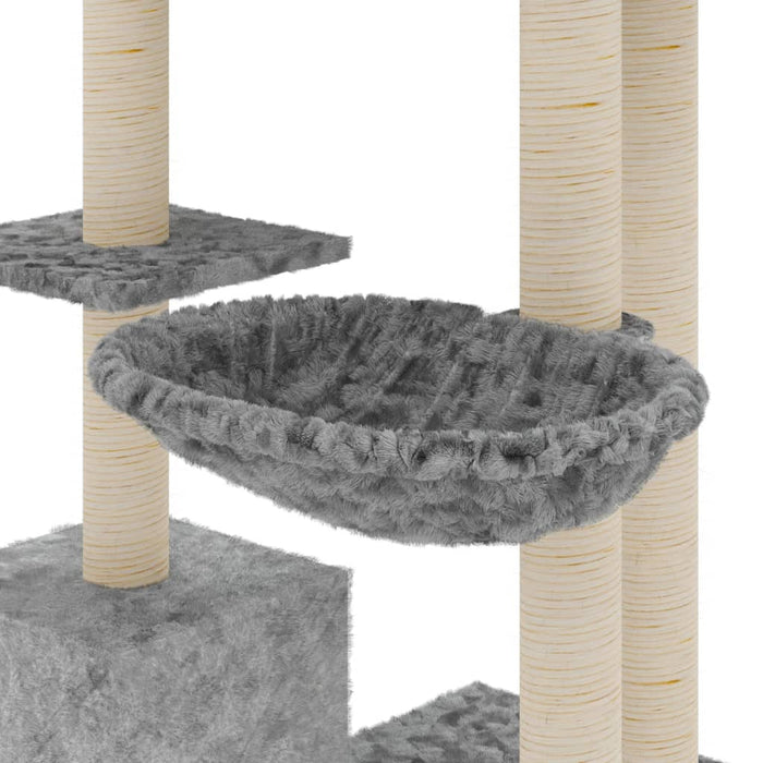 Ansamblu pisici cu stâlpi din funie sisal, gri deschis, 142 cm WALTI