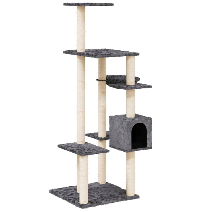 Ansamblu pisici cu stâlpi din funie sisal, gri închis, 142 cm - WALTI WALTI