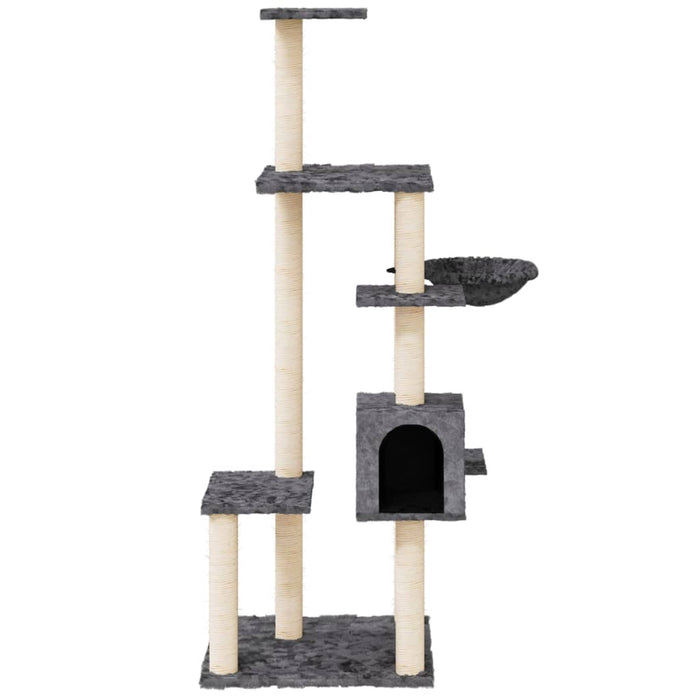 Ansamblu pisici cu stâlpi din funie sisal, gri închis, 142 cm - WALTI WALTI