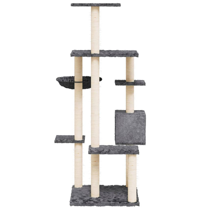 Ansamblu pisici cu stâlpi din funie sisal, gri închis, 142 cm - WALTI WALTI