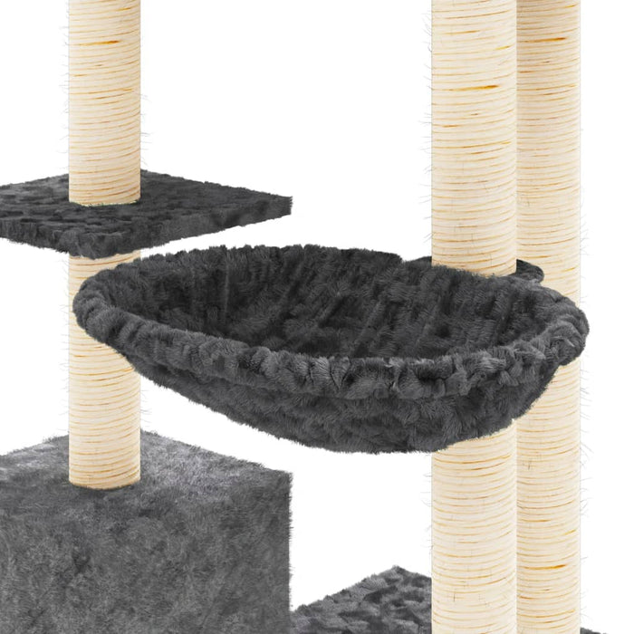 Ansamblu pisici cu stâlpi din funie sisal, gri închis, 142 cm - WALTI WALTI