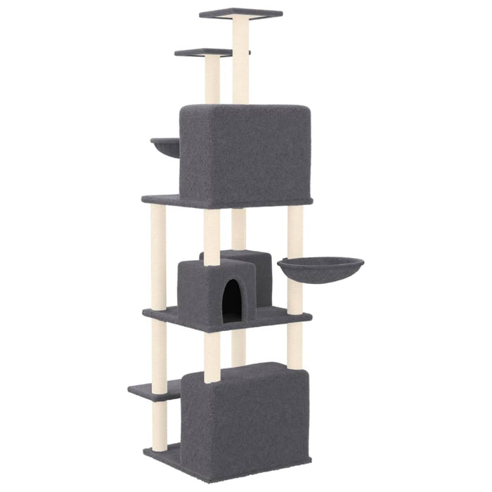 Ansamblu de pisici, stâlpi din funie sisal, gri închis, 180 cm WALTI