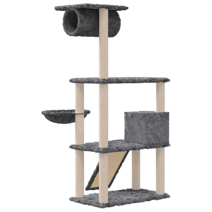 Ansamblu de pisici, stâlpi din funie sisal, gri închis, 131 cm - WALTI WALTI