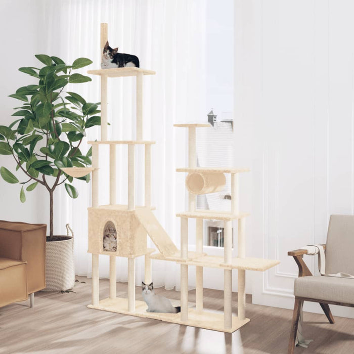 Ansamblu de pisici cu stâlpi din funie de sisal, crem, 279 cm WALTI