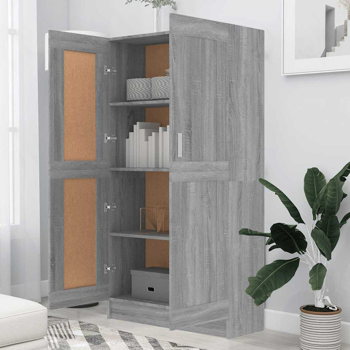 Bibliotecă, gri sonoma, 82,5x30,5x150 cm, lemn prelucrat - WALTI WALTI