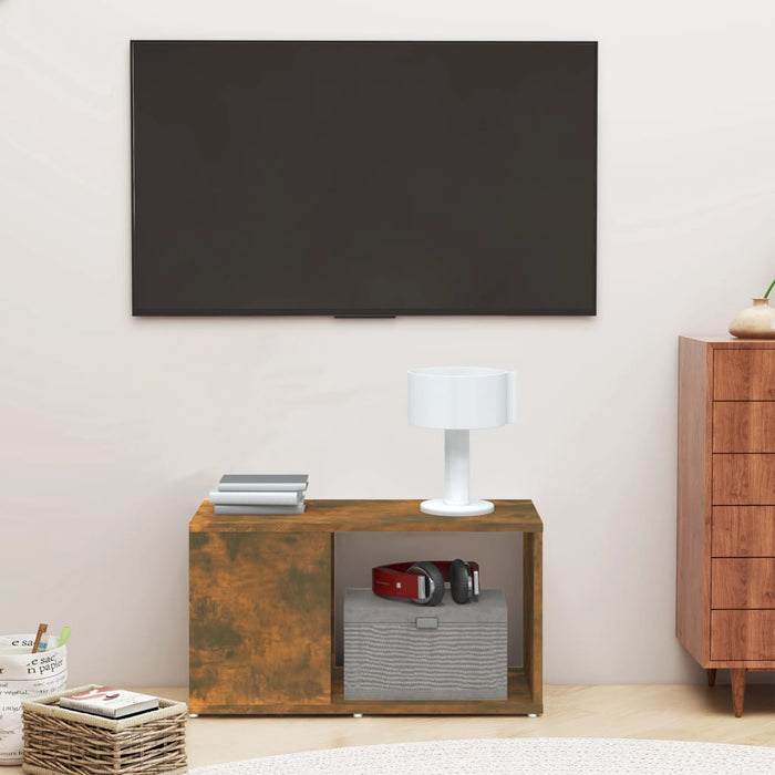 Comodă TV, stejar fumuriu, 60x24x32 cm, lemn compozit - WALTI WALTI