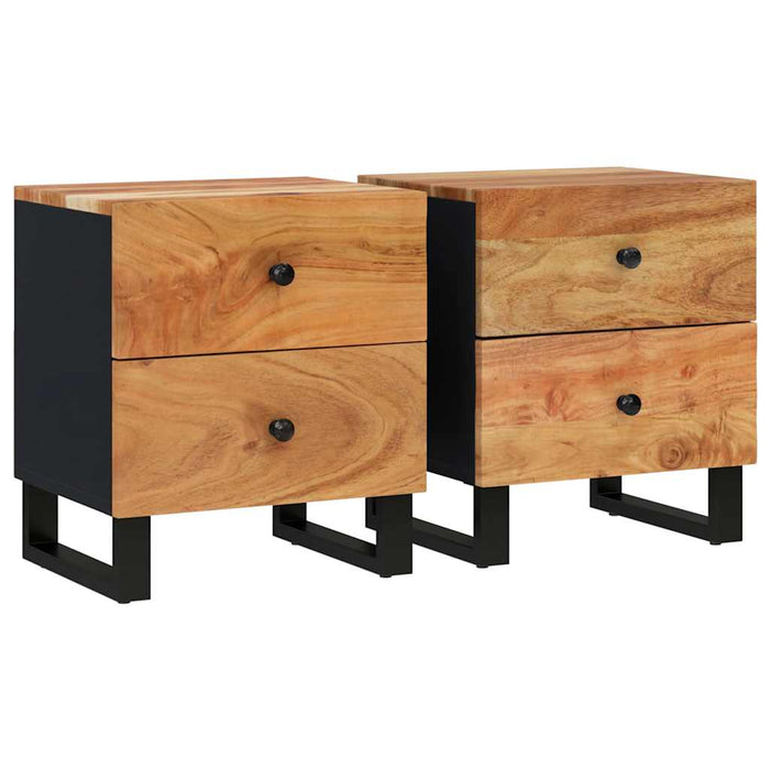 Noptiere, 2 buc., 40x33x46 cm, lemn masiv de acacia - WALTI WALTI