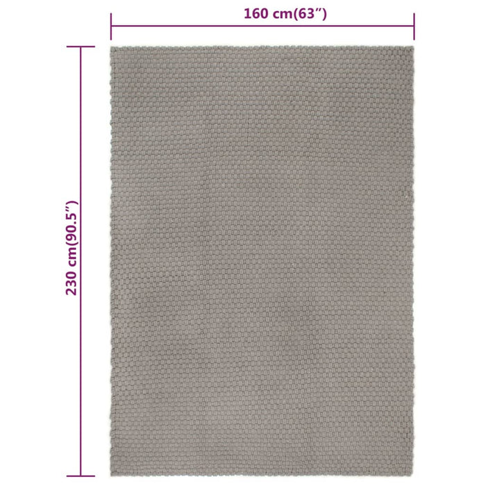 Covor dreptunghiular, gri, 160x230 cm, bumbac - WALTI WALTI