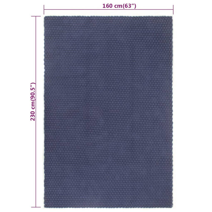 Covor dreptunghiular, bleumarin, 160x230 cm, bumbac - WALTI WALTI
