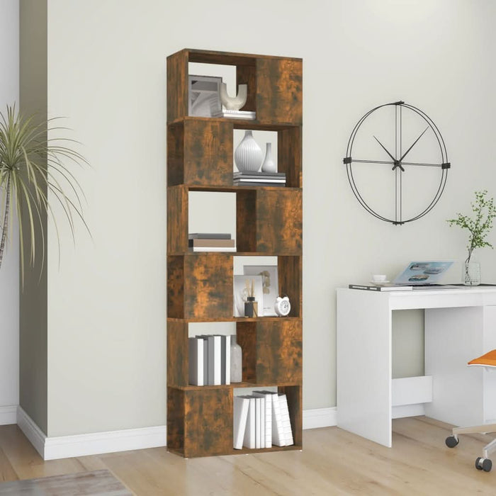 Bibliotecă/Separator de cameră, stejar fumuriu, 60x24x186 cm - WALTI WALTI