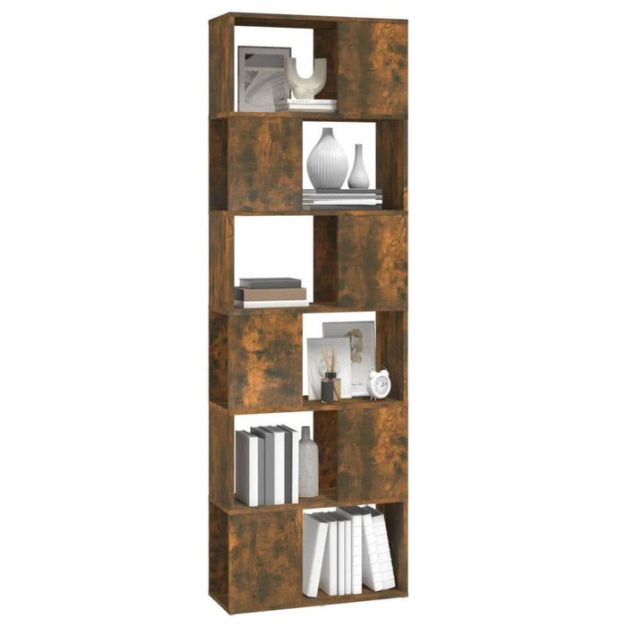 Bibliotecă/Separator de cameră, stejar fumuriu, 60x24x186 cm - WALTI WALTI