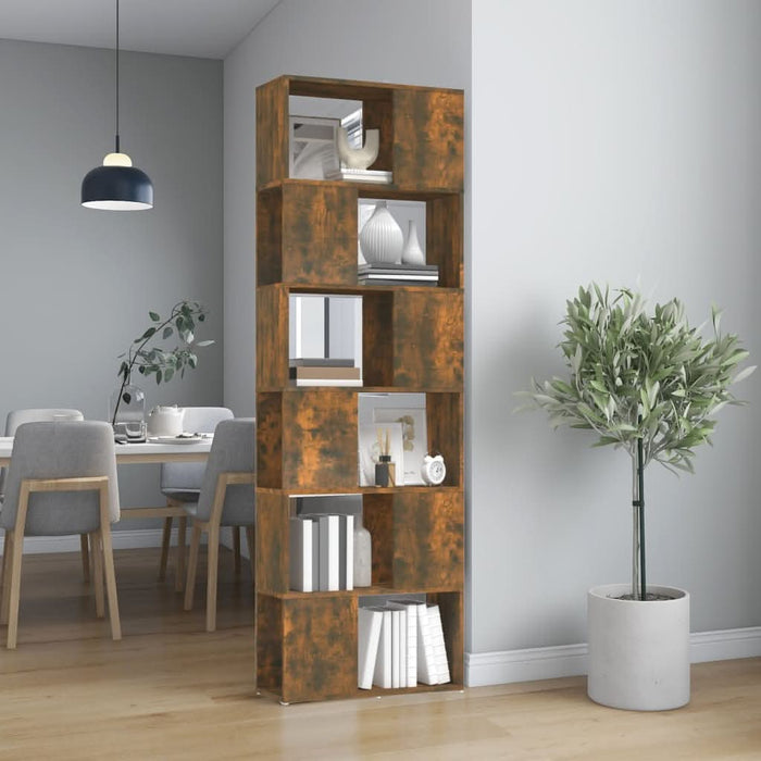 Bibliotecă/Separator de cameră, stejar fumuriu, 60x24x186 cm - WALTI WALTI