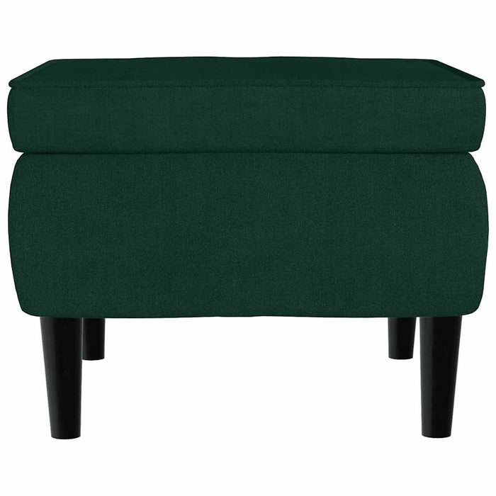 Fotoliu cu spătar cu aripi, cu taburet, verde, catifea - WALTI WALTI