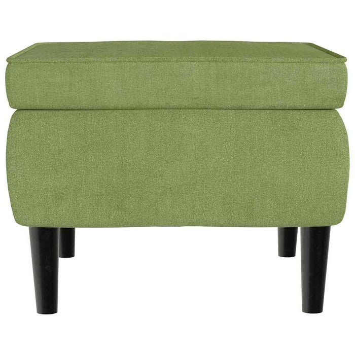 Fotoliu cu spătar cu aripi, cu taburet, verde, catifea - WALTI WALTI