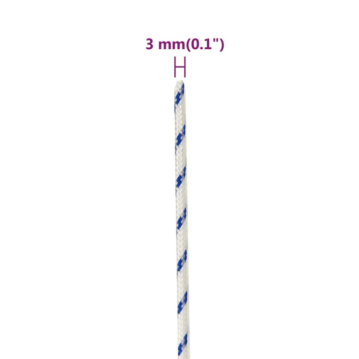 Frânghie de barcă, alb, 3 mm, 50 m, polipropilenă - WALTI WALTI