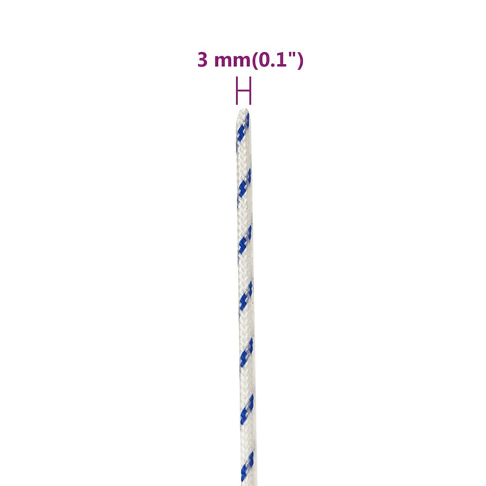 Frânghie de barcă, alb, 3 mm, 100 m, polipropilenă - WALTI WALTI