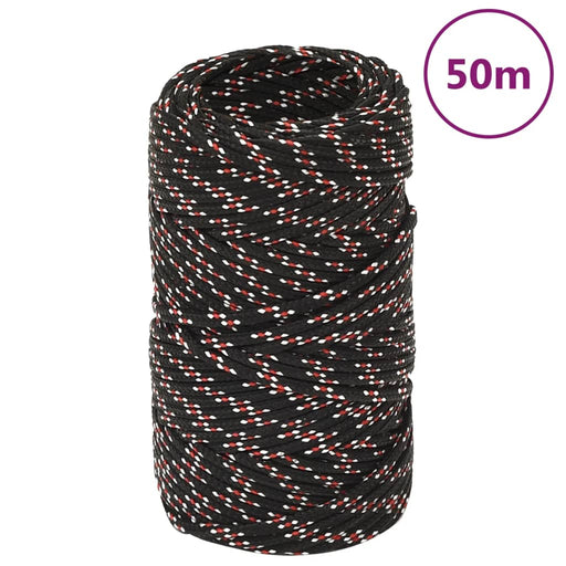 Frânghie de barcă, negru, 2 mm, 50 m, polipropilenă - WALTI WALTI