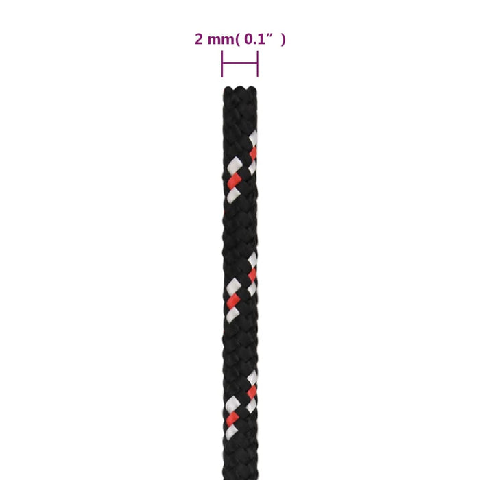 Frânghie de barcă, negru, 2 mm, 50 m, polipropilenă - WALTI WALTI