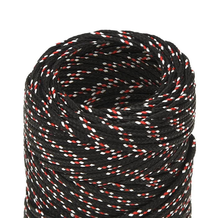 Frânghie de barcă, negru, 2 mm, 100 m, polipropilenă - WALTI WALTI