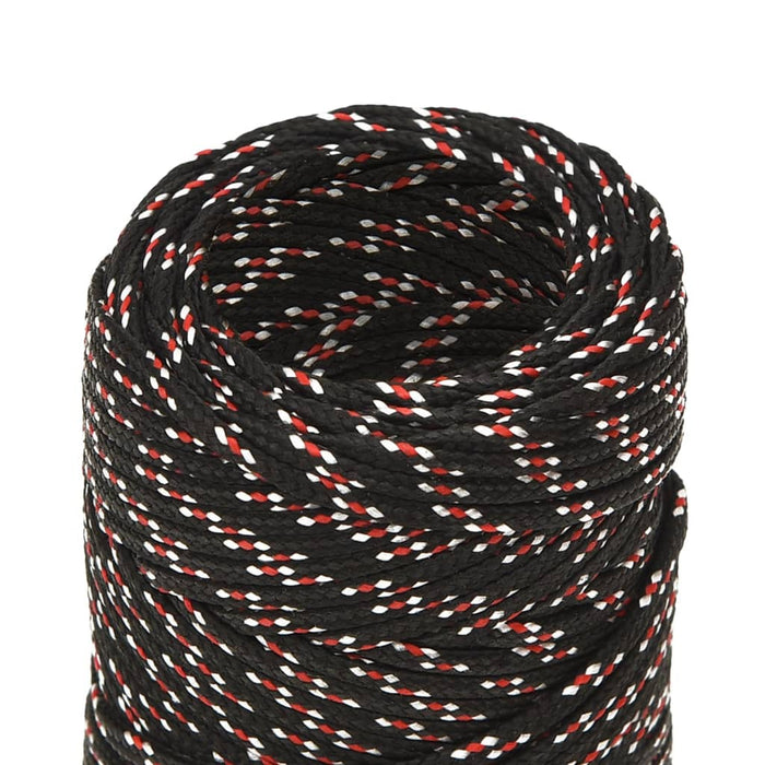 Frânghie de barcă, negru, 2 mm, 250 m, polipropilenă - WALTI WALTI