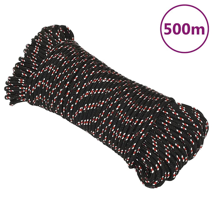 Frânghie de barcă, negru, 3 mm, 500 m, polipropilenă - WALTI WALTI