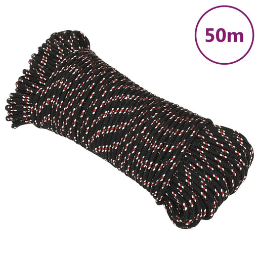 Frânghie de barcă, negru, 4 mm, 50 m, polipropilenă - WALTI WALTI