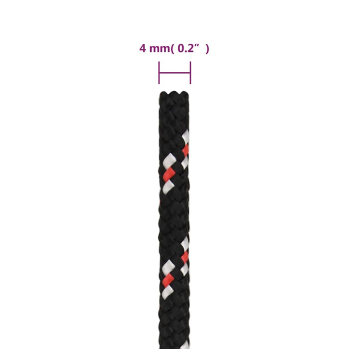 Frânghie de barcă, negru, 4 mm, 250 m, polipropilenă - WALTI WALTI