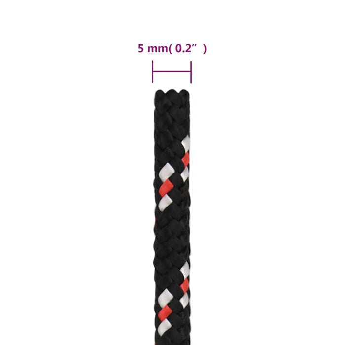 Frânghie de barcă, negru, 5 mm, 25 m, polipropilenă - WALTI WALTI