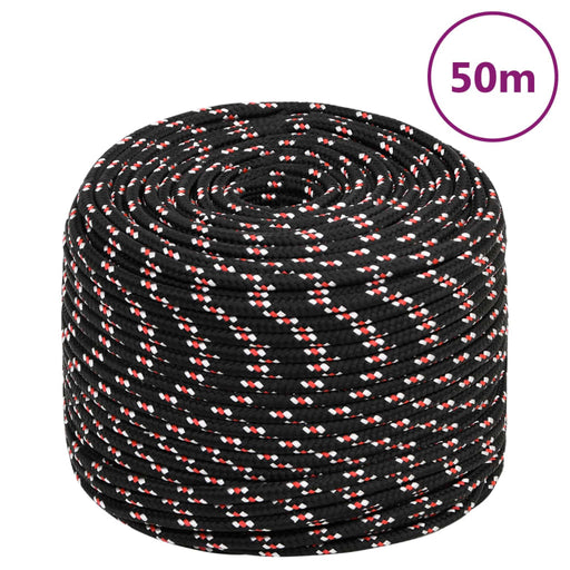 Frânghie de barcă, negru, 6 mm, 50 m, polipropilenă - WALTI WALTI