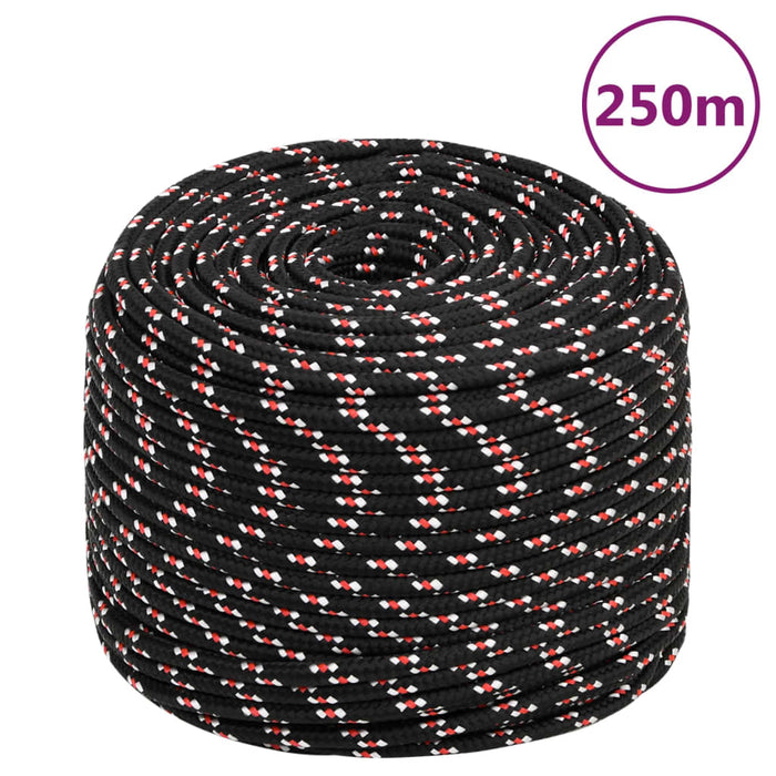 Frânghie de barcă, negru, 6 mm, 250 m, polipropilenă - WALTI WALTI