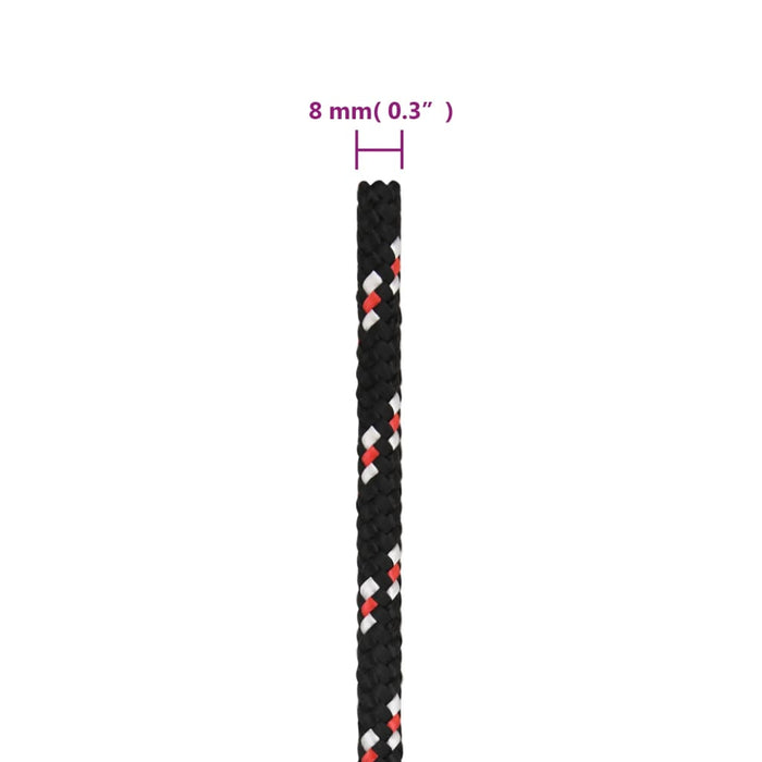 Frânghie de barcă, negru, 8 mm, 50 m, polipropilenă - WALTI WALTI