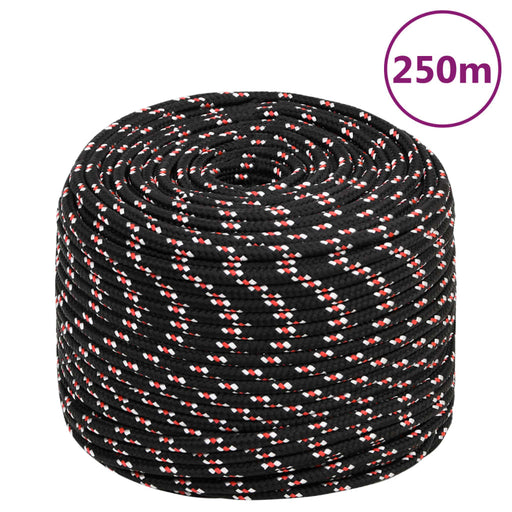 Frânghie de barcă, negru, 8 mm, 250 m, polipropilenă - WALTI WALTI