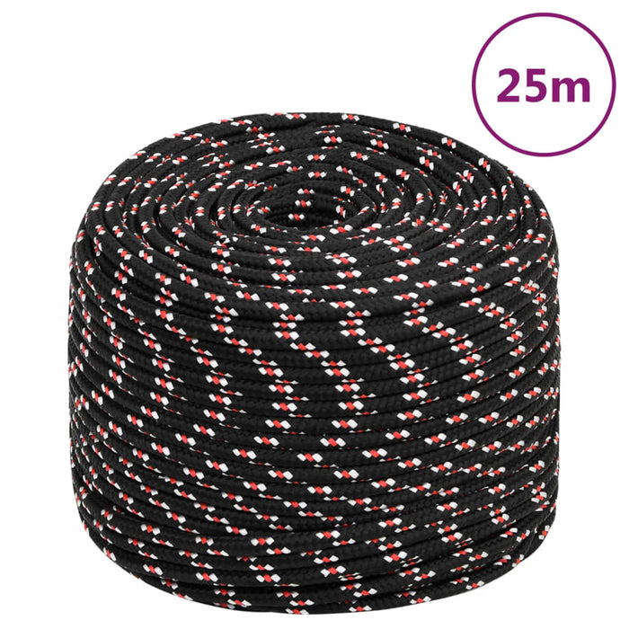 Frânghie de barcă, negru, 10 mm, 25 m, polipropilenă - WALTI WALTI