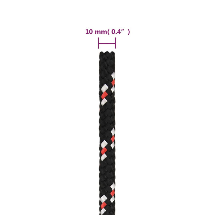 Frânghie de barcă, negru, 10 mm, 25 m, polipropilenă - WALTI WALTI