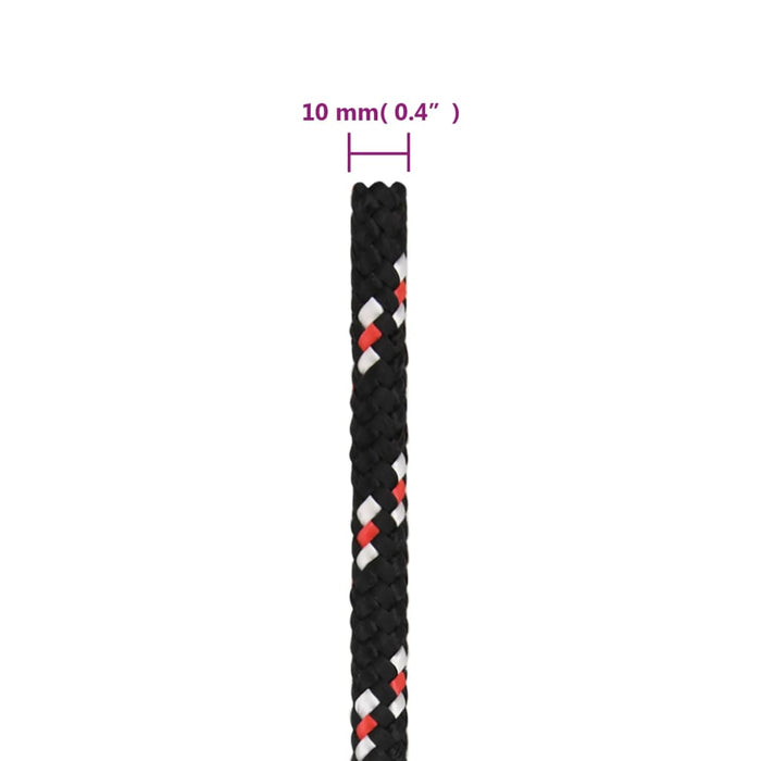 Frânghie de barcă, negru, 10 mm, 100 m, polipropilenă - WALTI WALTI