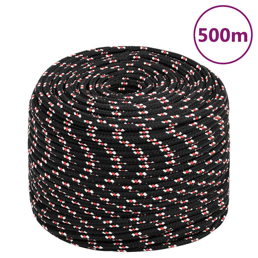 Frânghie de barcă, negru, 10 mm, 500 m, polipropilenă - WALTI WALTI