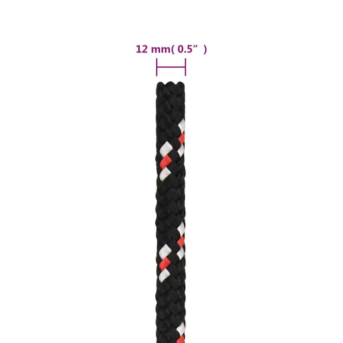 Frânghie de barcă, negru, 12 mm, 25 m, polipropilenă - WALTI WALTI